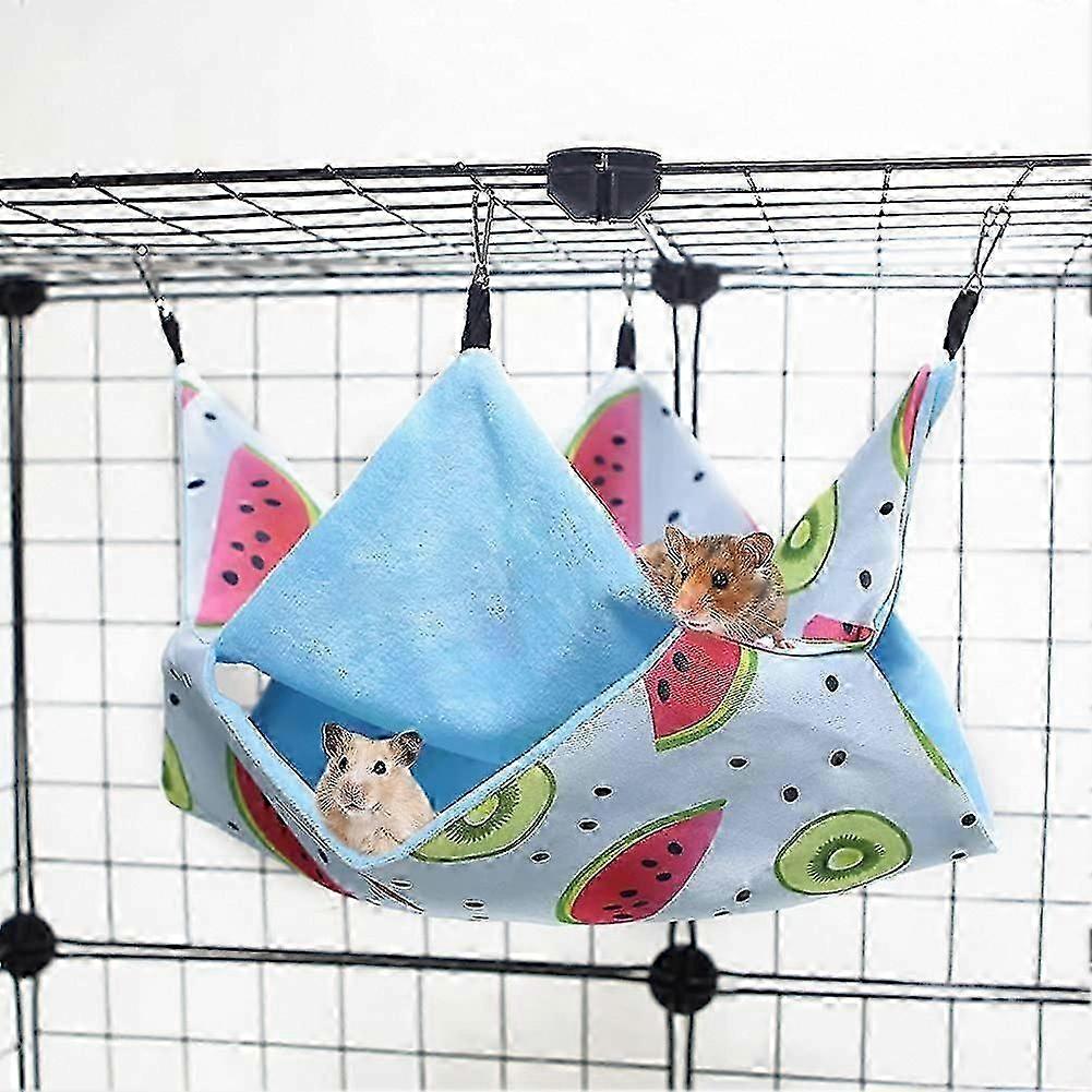 Secure 2-Layer Pet Hammock & Hanging Bed for Small Animals and Hamsters