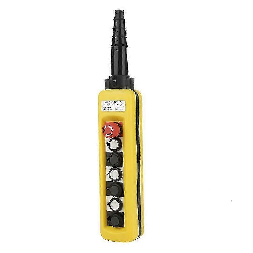 Crane Chain Hoist Push Button Switch Lifting Pendant Rainproof Controller with Emergency Stop