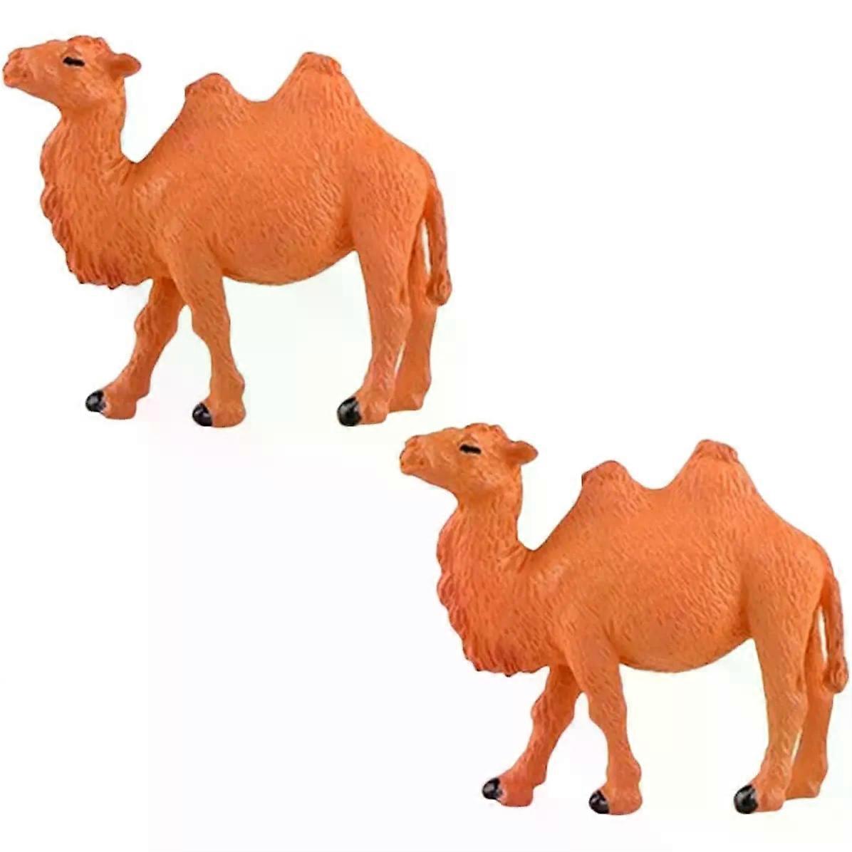 2pcs Plastic Camel Figurines for Micro Landscape Potted Plants