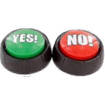 Learning Talking Buttons, 2pcs Red Green Yes No Sound Buzzers, Durable, For Kids, Home, Office, School, Gaming, Prank Gifts