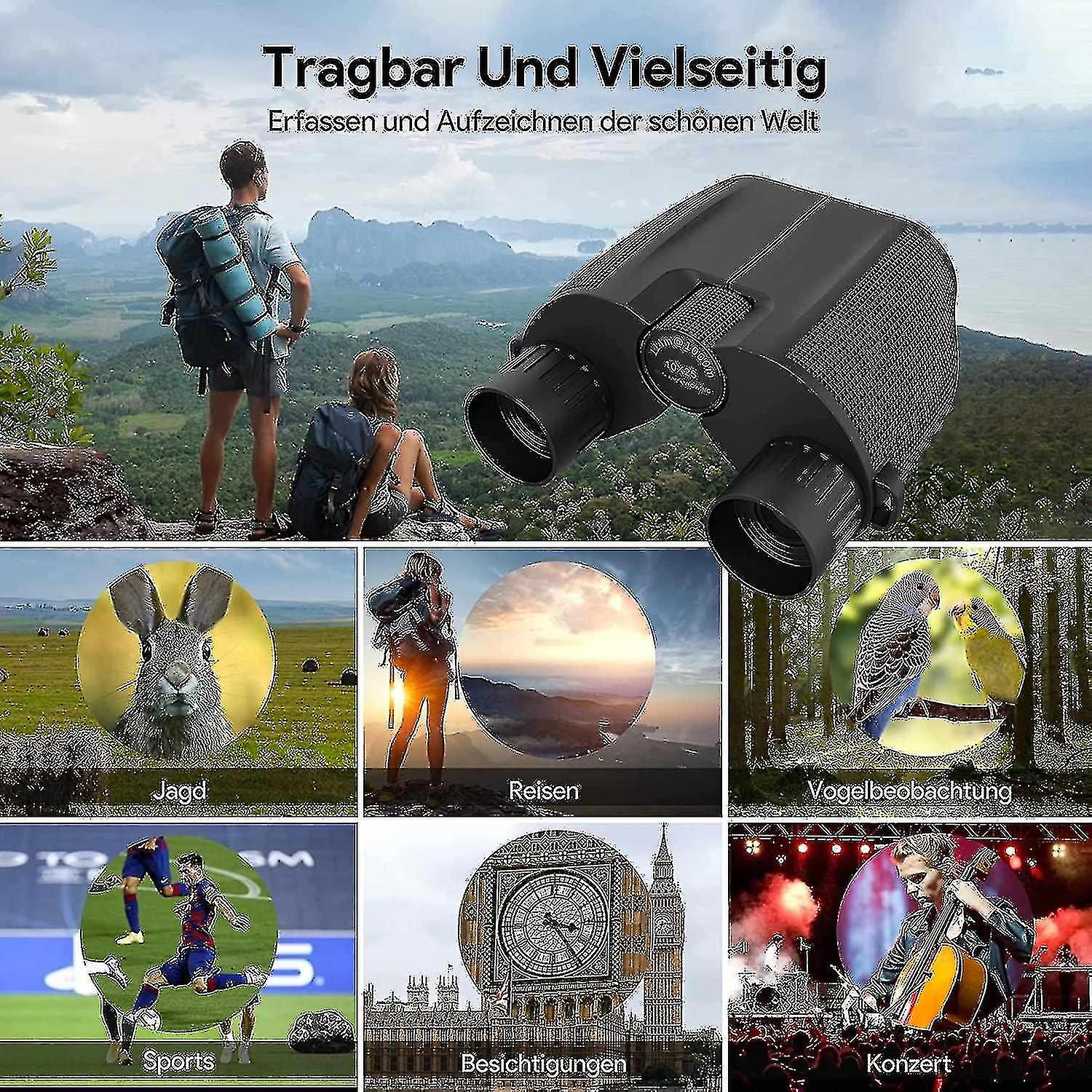 10x25 Binoculars For And Adults, Hd Binoculars Wit