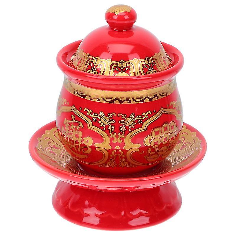 10X8.5cm Red Tumblers 1pc Buddhist Sacrifice Cup Ritual Buddhist Offering Water Cup Holy Water Cup