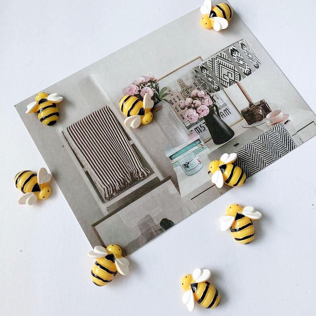 5Pcs Creative Half Dimensional Bee Resin Refrigerator Magnets Home Decor
