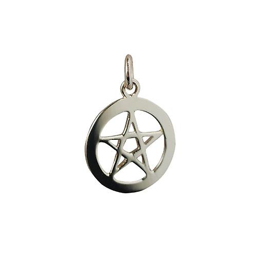 9ct Gold 19mm plain Pentangle in circle Pendant or Charm