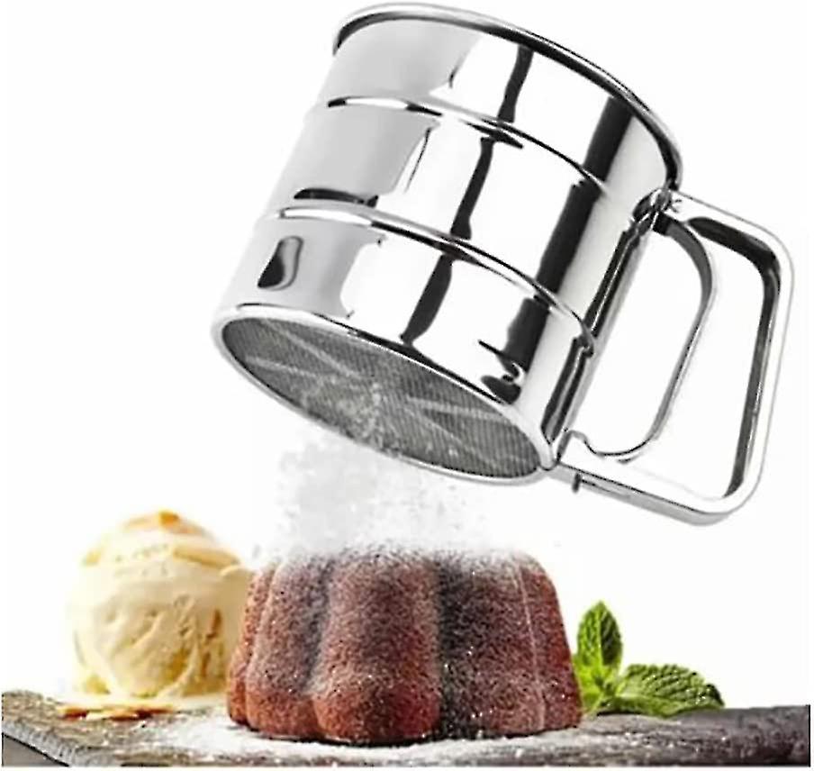 Sieve Flour Sieve With Rotating Lever Stainless Steel For Pastry Cake ...