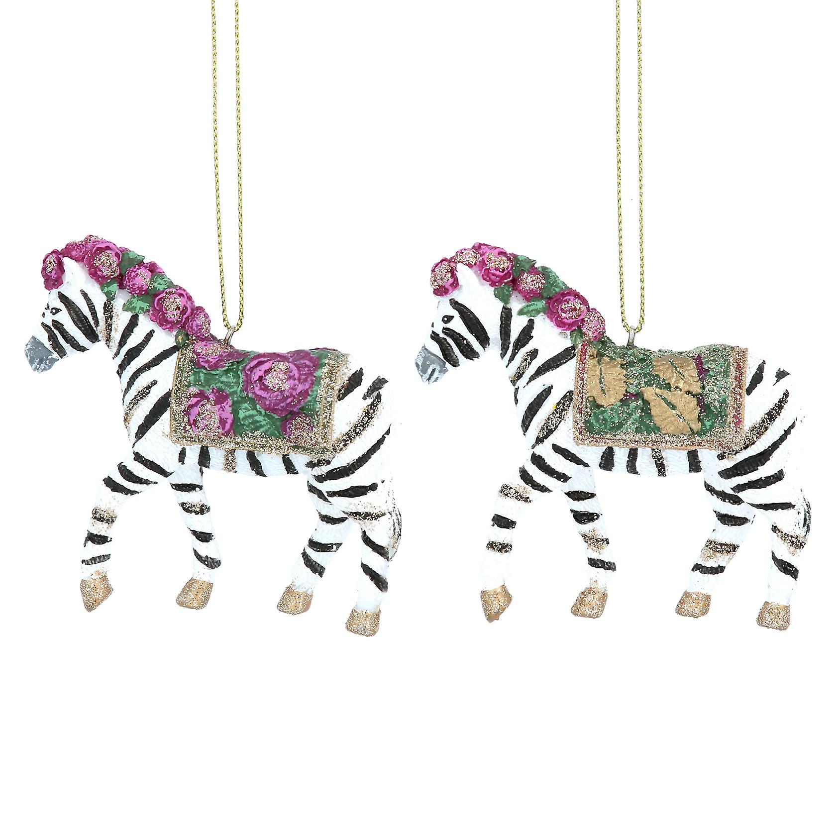 Gisela Graham Zebra Christmas Tree Decorations