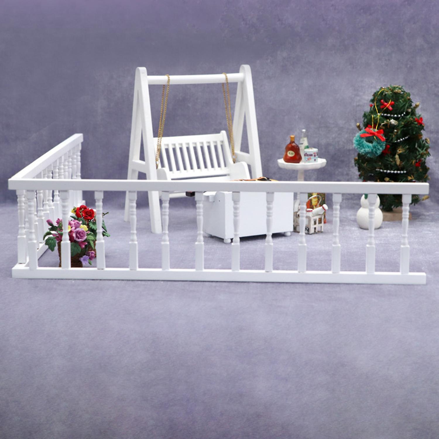 Miniature Railing Smooth Surface Interaction Compact Mini Fence Railing Model for 1/12 Dollhouse
