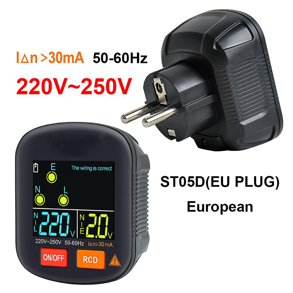 Mestek Socket Tester Outlet Tester Rcd Gfci Ncv Test Outlet Checker Eu Us Uk Plug Ground Zero Line 30ma Smart Socket Detector