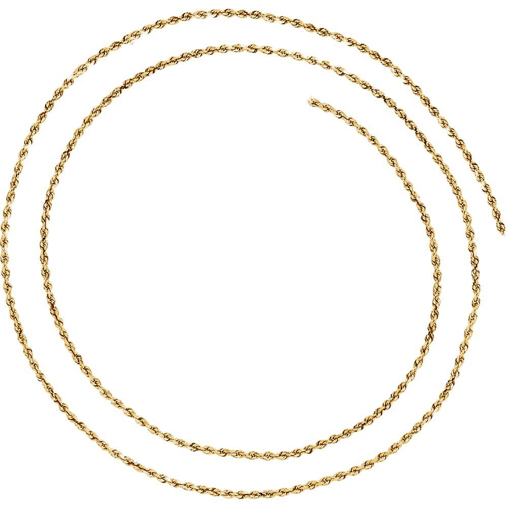 14Kイエローゴールド1.6mmブレスレット7インチスパークルカットロープチェーンロブスタークラスプリンク付き-女性と男性のためのブレスレット