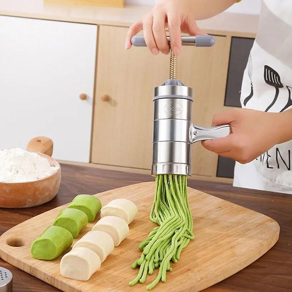 Manual Stainless Steel Noodle Maker 5 Different Molds Home Use Pasta Maker