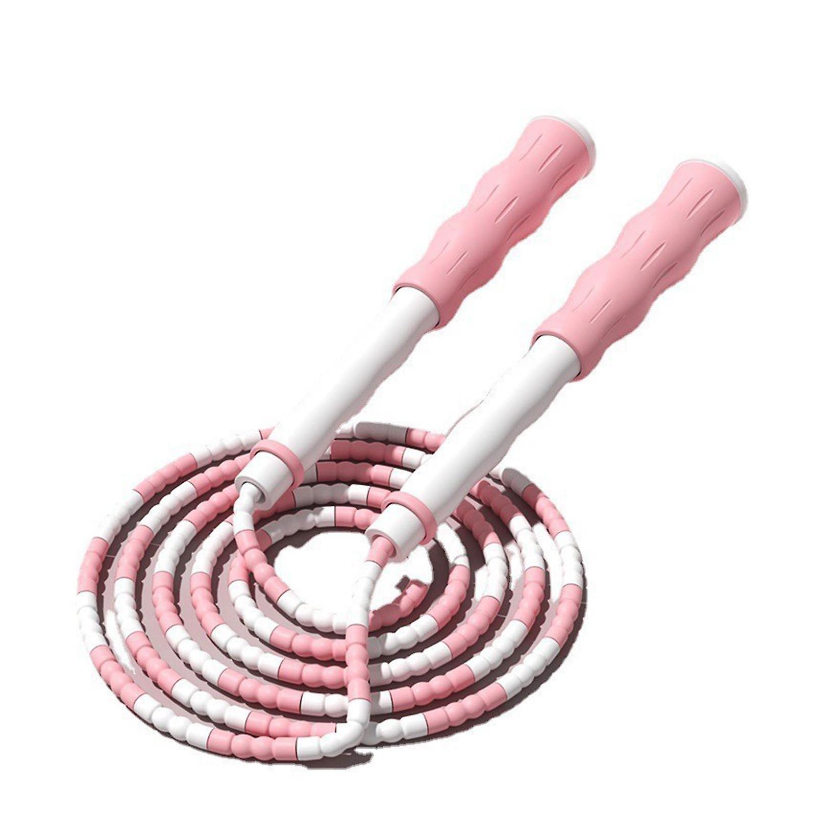 Segmented Jump Rope, Adjustable, Untangled, Flexible PP Plastic, for Kids, Pink