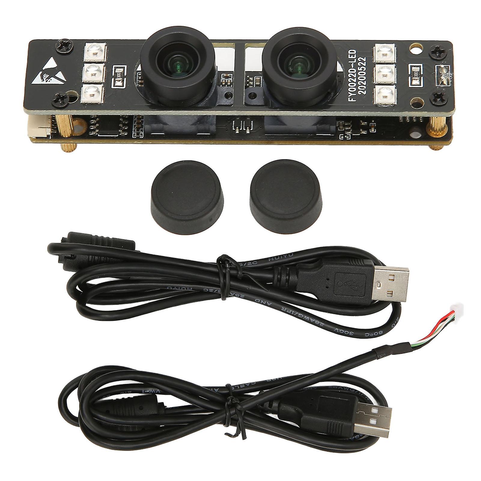 USB Camera Module 1080P 2MP 89 Degree Dual Lens Distortion Free Mini Webcam Board for Windows for Android for Linux
