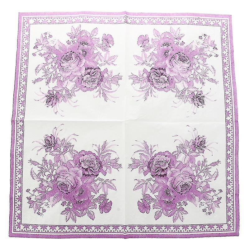 Paper Napkins Square Shape Flower Printed Paper Napkins Serviettes For Party Wedding And Sm145610