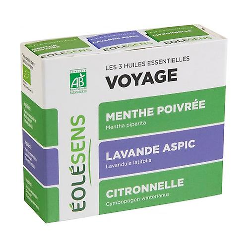 Travel Trio: 3 essential oils 3 units (Mint - Lavender)