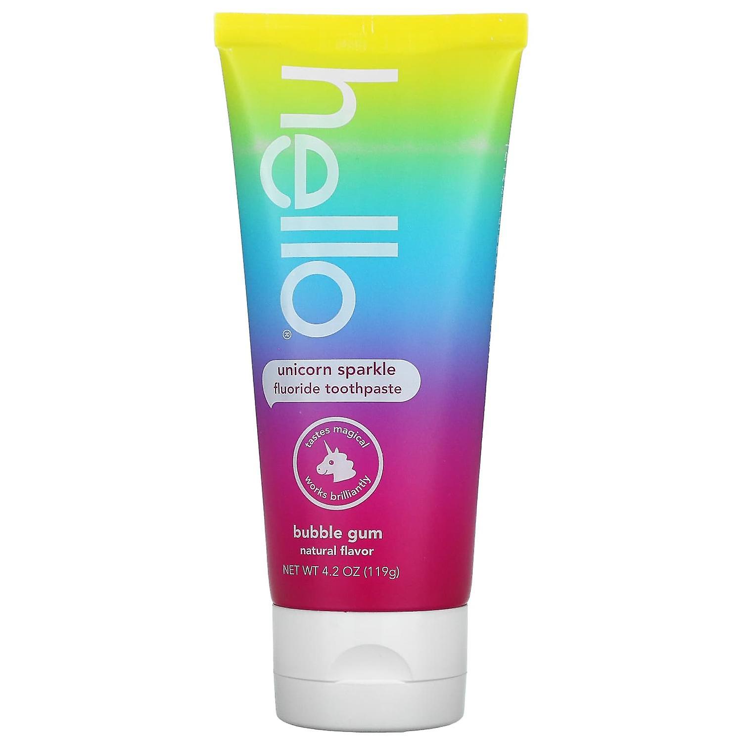 Hello, Kids, Fluoride Toothpaste, Unicorn Sparkle, Bubble Gum, 4.2 oz (119 g)