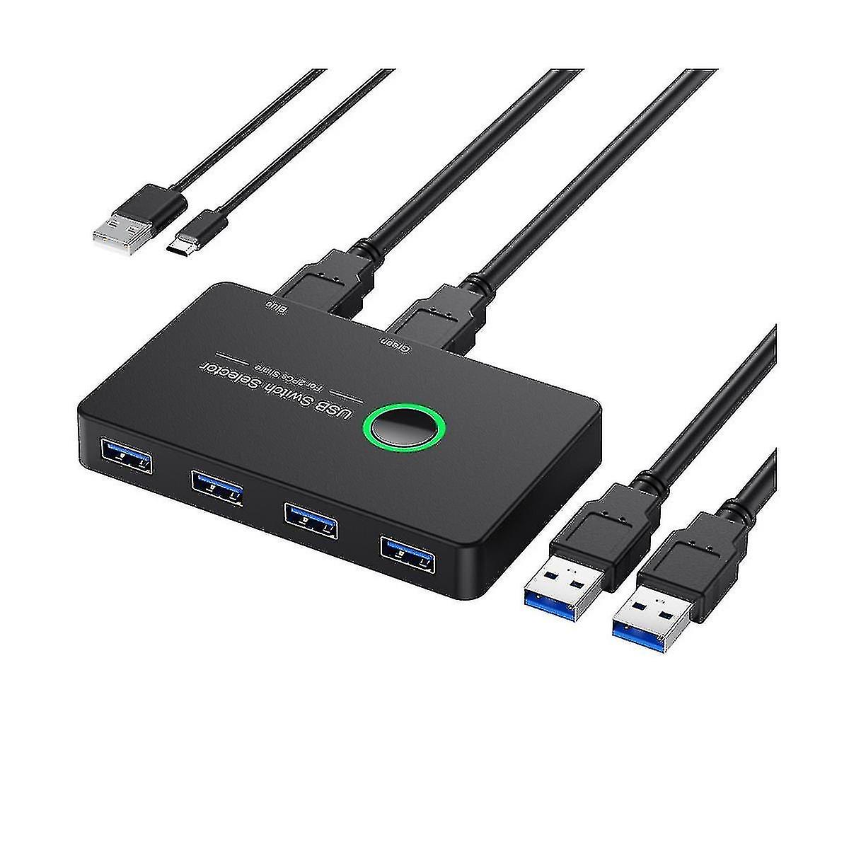 Usb Kvm Switch Usb 3.0 Kvm Usb Switcher For Keyboard Mouse Printer Mi Box 2pc Port Sharing 4pcs Dev