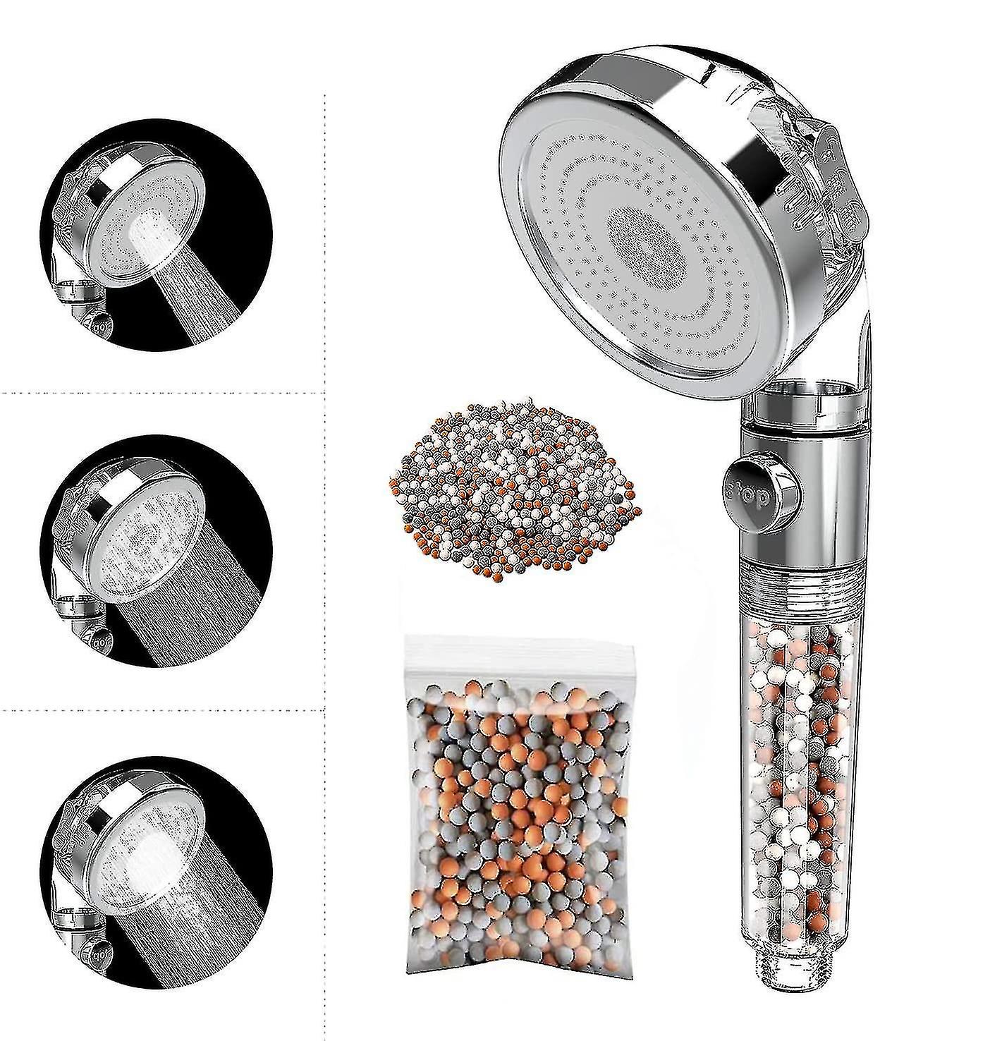 3-Spray Adjustable Handheld Shower Head with High Pressure and Filter