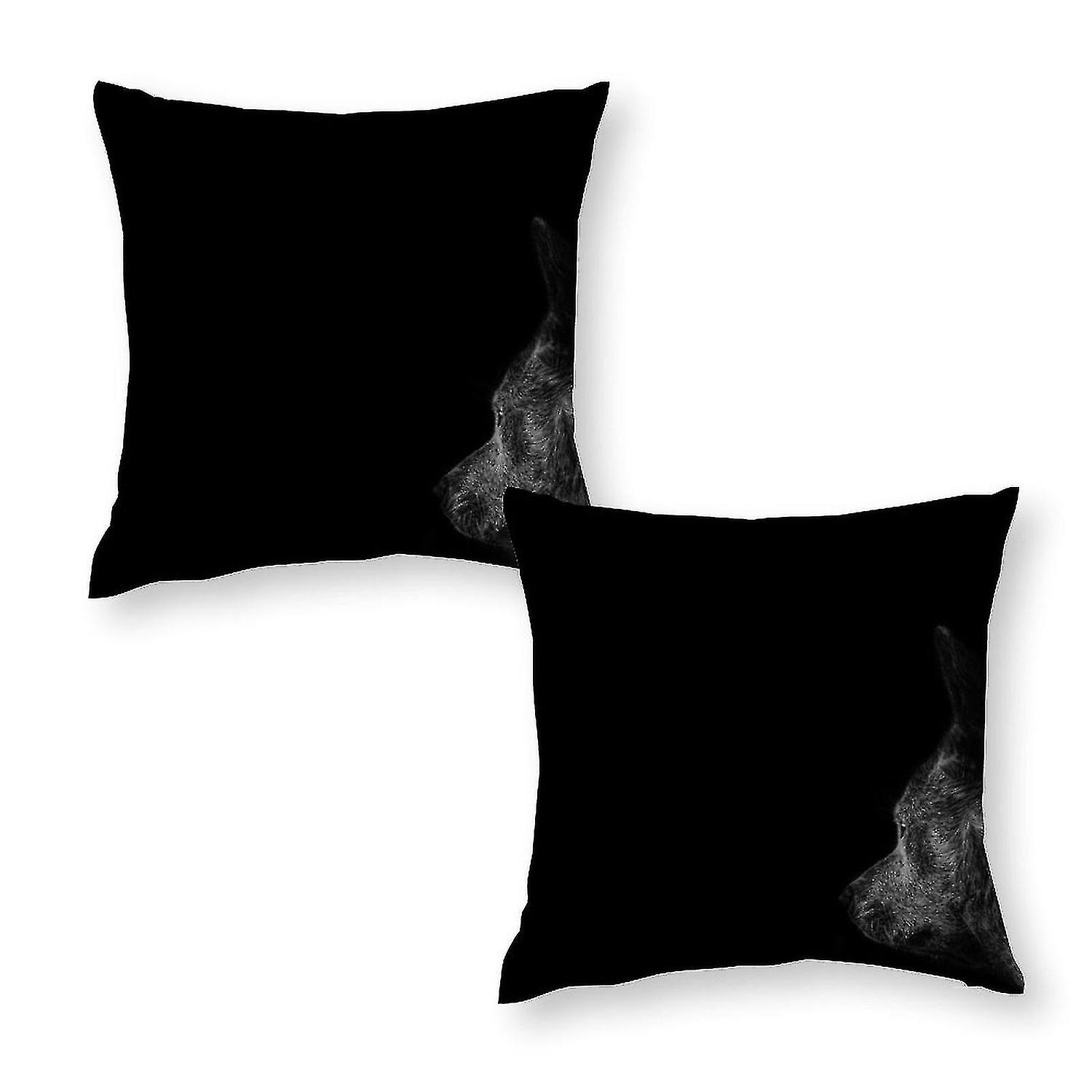 Gray wood wolf print pillowcase