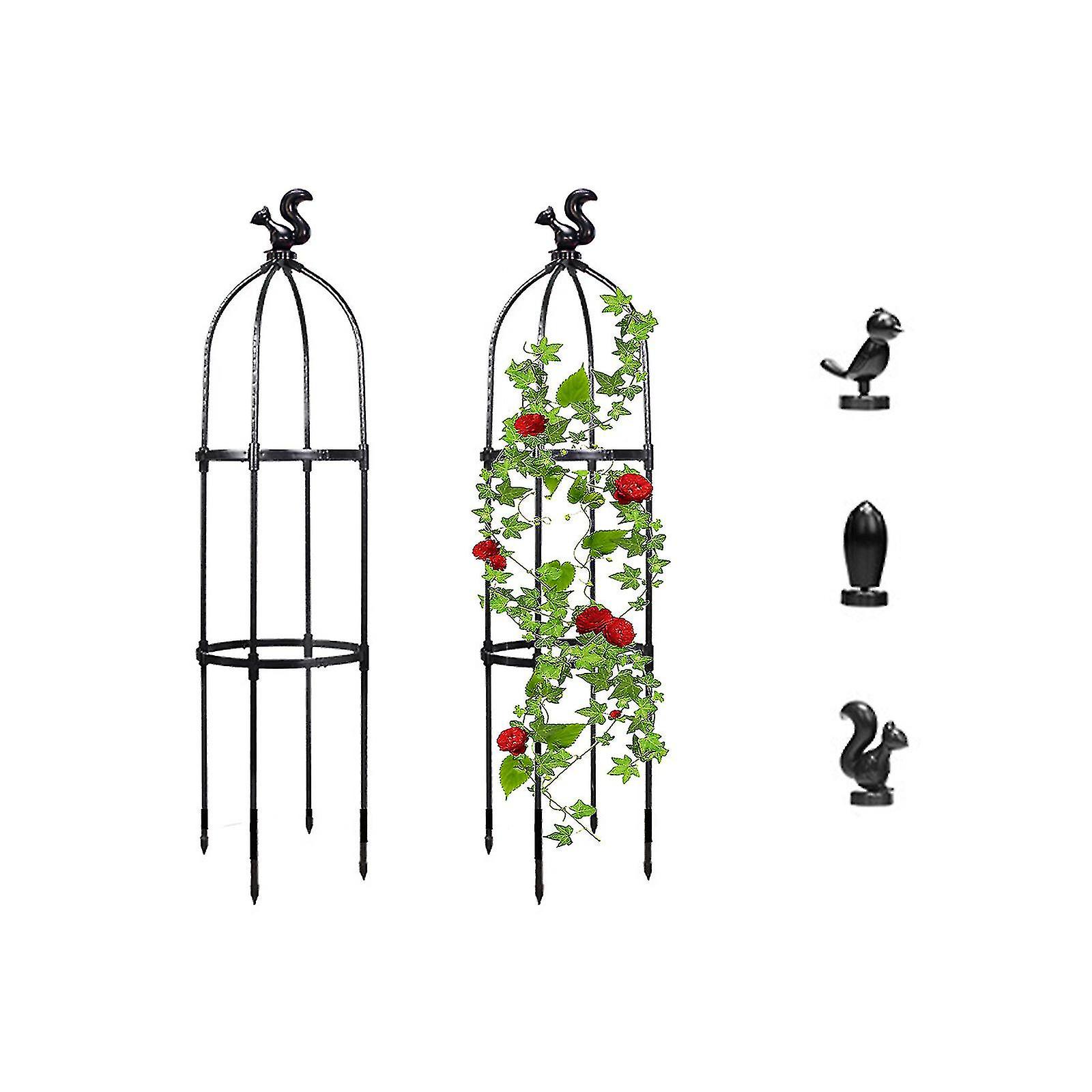 גן אובליסק טרליס לצמחים מטפסים עציצים חיצוניים צמחי מתכת חסיני חלודה תלתלי פרחים