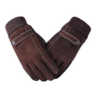 1pc Touch Screen Warm Windproof Thicken Riding Glove Leather Gloves Winter Glove For Exercise Riding Outdoor
