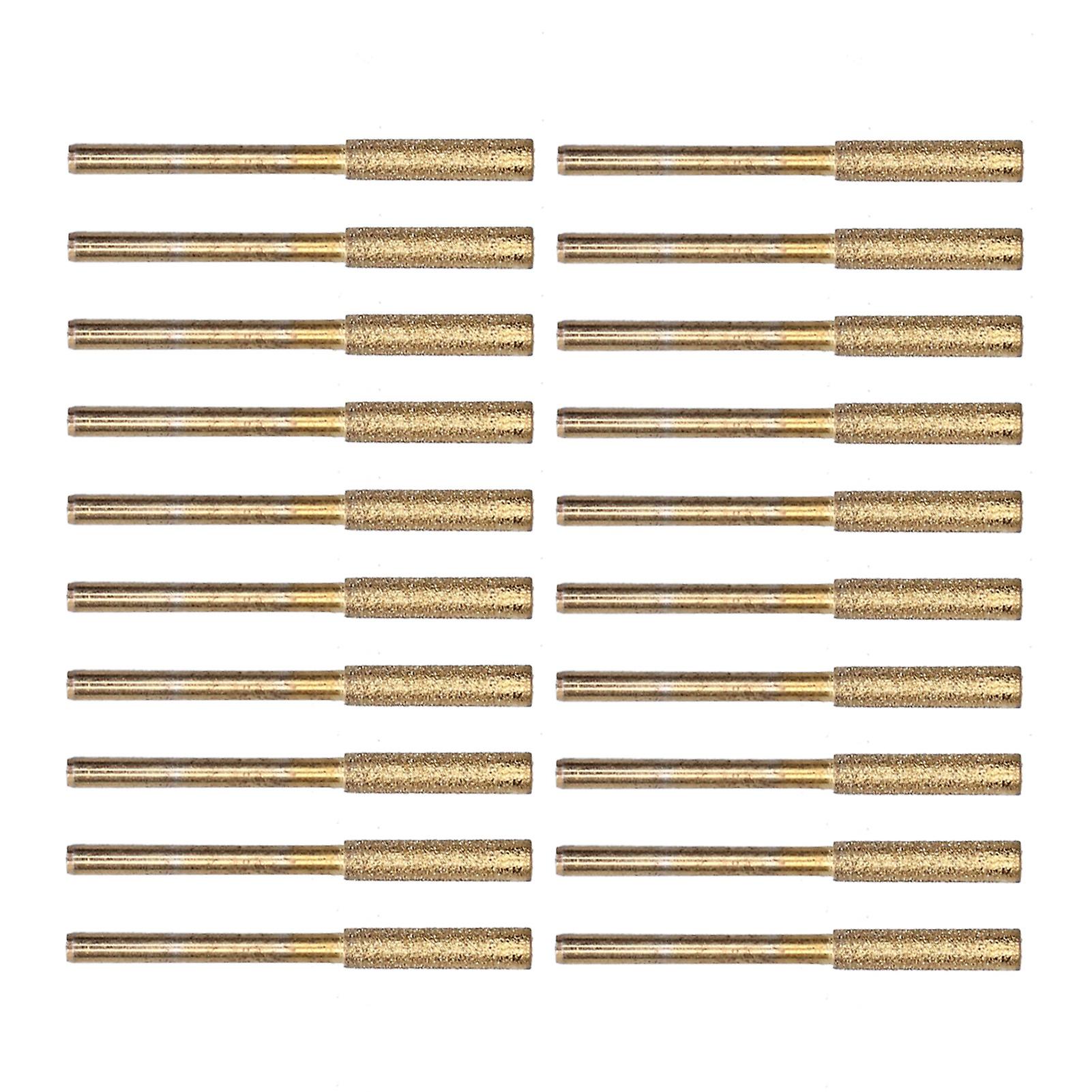 20Pcs Chainsaw Sharpener Burr Grinding Head Rotating File Sharpening Tool Set KitGold 4.8mm