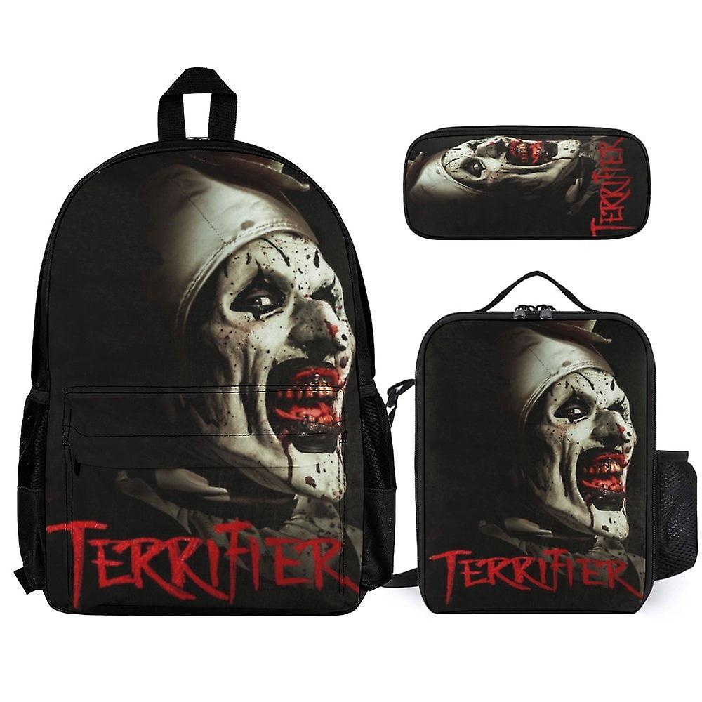 مجموعات حقائب الظهر Terrifier 3 قطع مع حقيبة الغداء ومقلمة