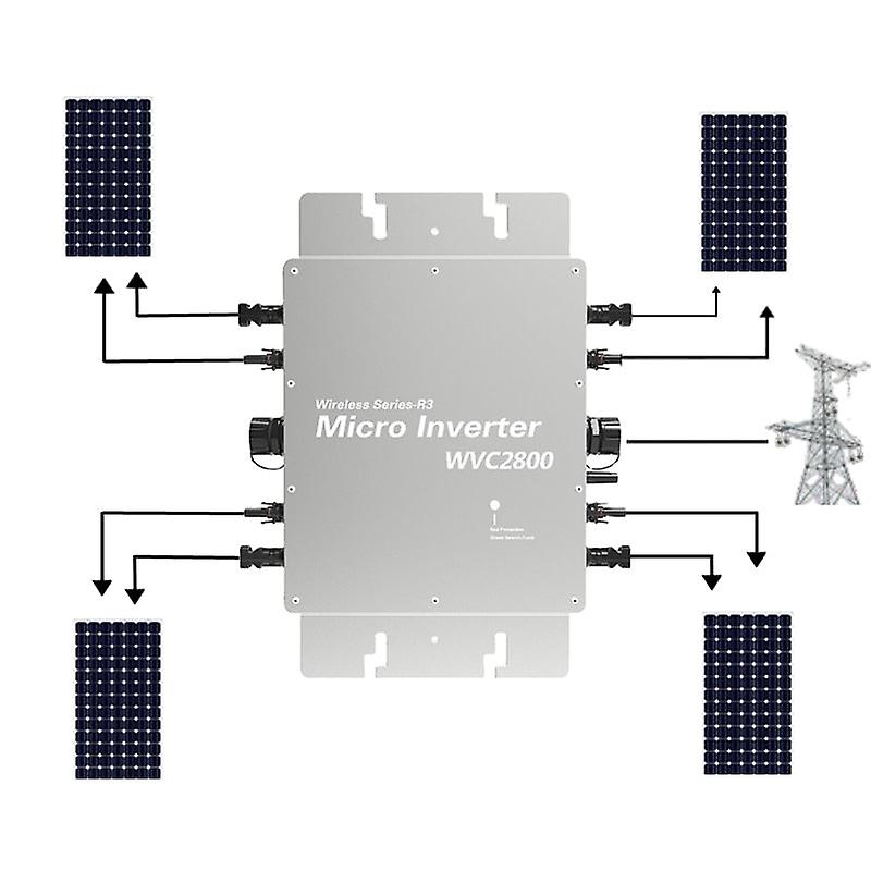Mppt Solar On Grid Tie Inverter 1400w 1600w Dc 22-60v To Ac 120v230v With Wifi App To Monitor