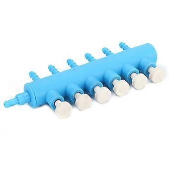 Aquarium Air Valve Adjustable Plastic Fish Tank Oxygen Air Flow Splitter for Carbon Dioxide Equipment1 to 6 with Valve