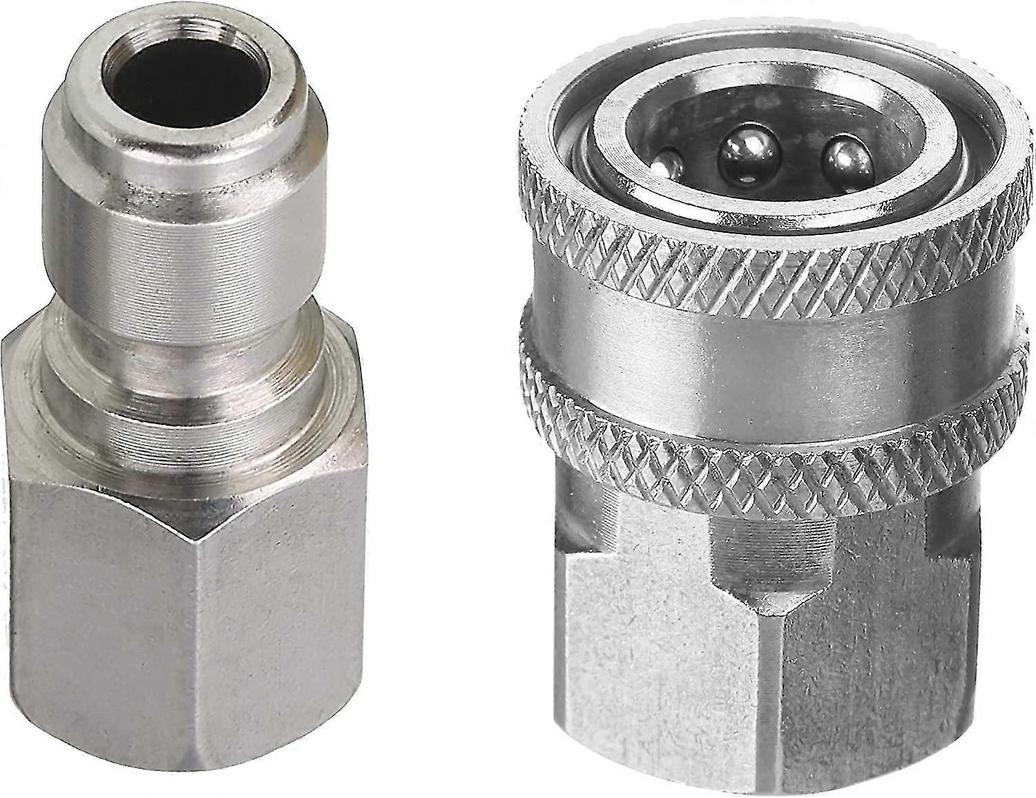 Trykkvaskeradaptersett, 3/8 tommers hurtigkoblingssett, hunnmontering, rustfritt stål, 5000 psi