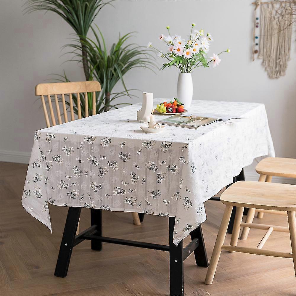 1pc Rectangular Table Cloth Cute Flower Pattern Table Cloth for Kitchen Dining Room Buffet Decoration (140x180cm)