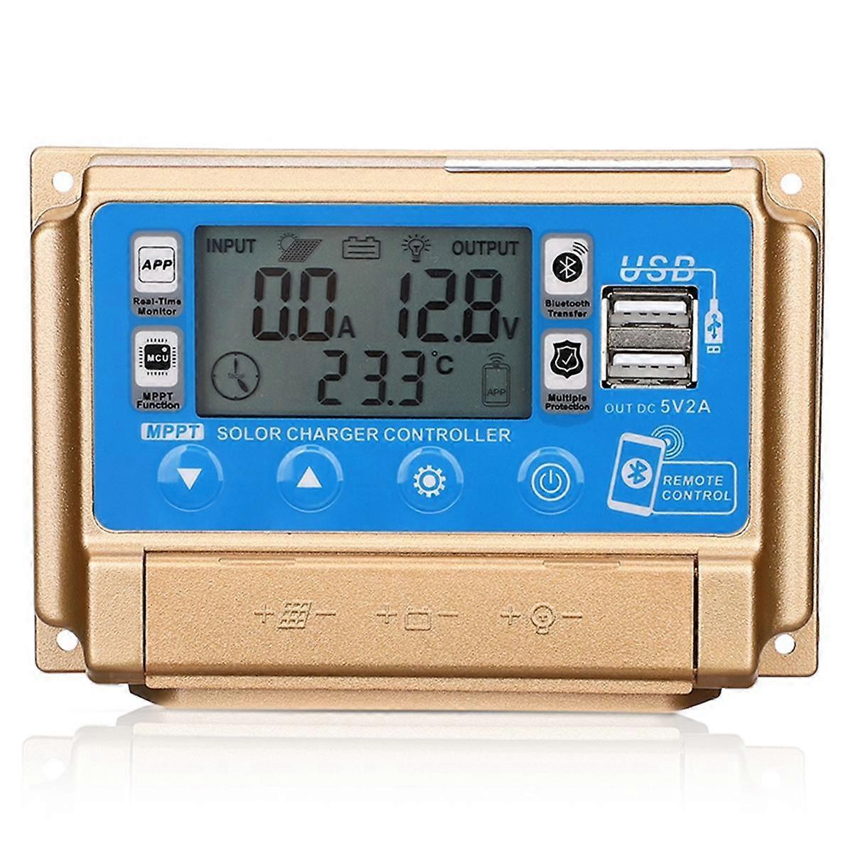 Controlador Solar Adaptativo MPPT Controlador Solar com Bluetooth 12V/24V Controlador de Carga Solar-40A