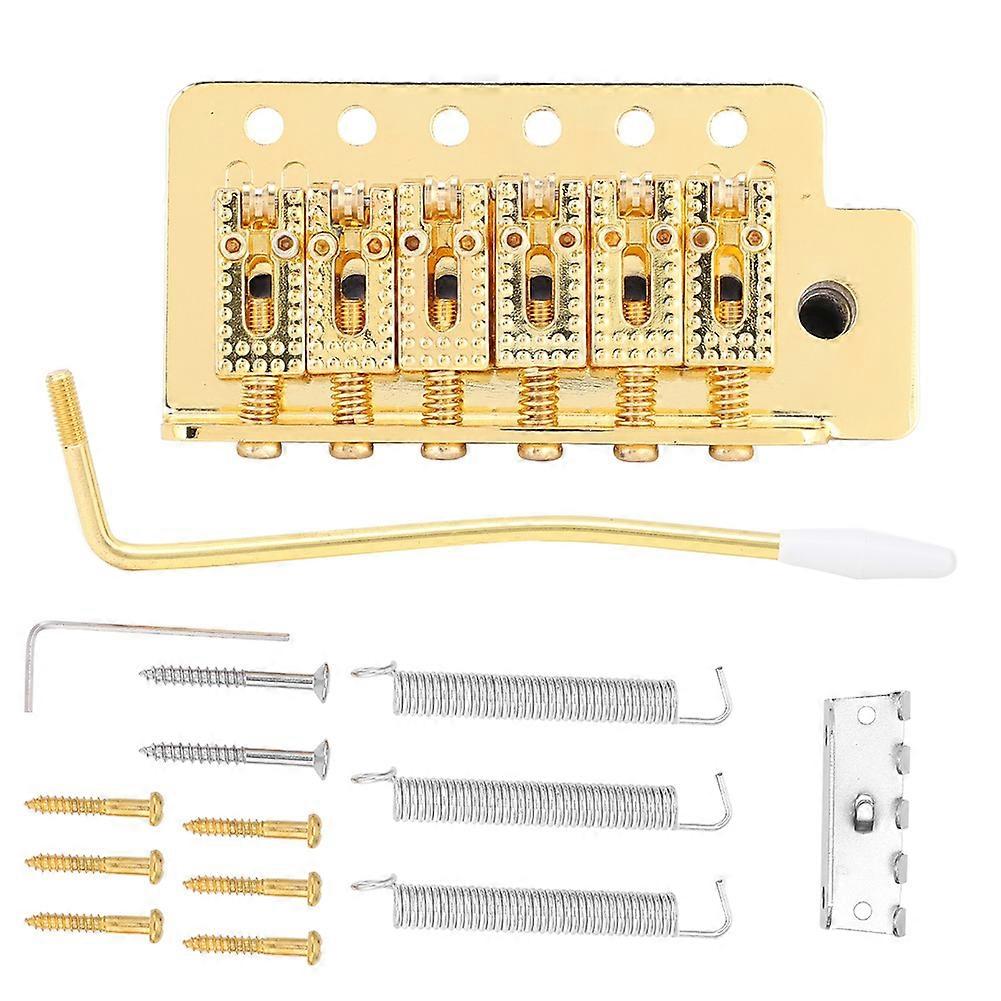 Tremolo System med Roller Single Locking Vibrato Bridge stränghållare för ST-gitarr (guld)