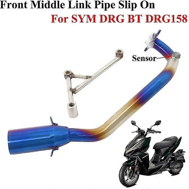 unique pipeFor SYM DRG BT DRG158 DRG 158 Motorcycle Escape System Slip On Front Middle Link Pipe Modified GP Stainless Steel