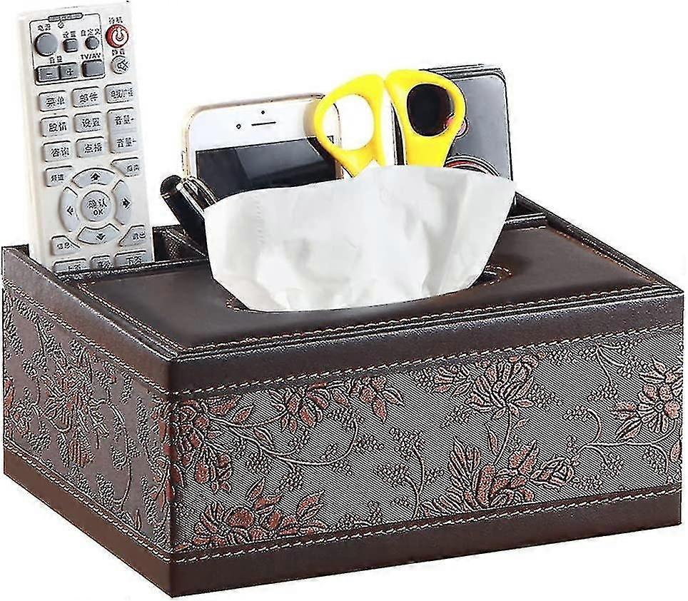 GYFDYM Tissue Box Lid Leather Vintage Rectangular Multipurpose Napkin Holder, Modern Kleenex Extractor