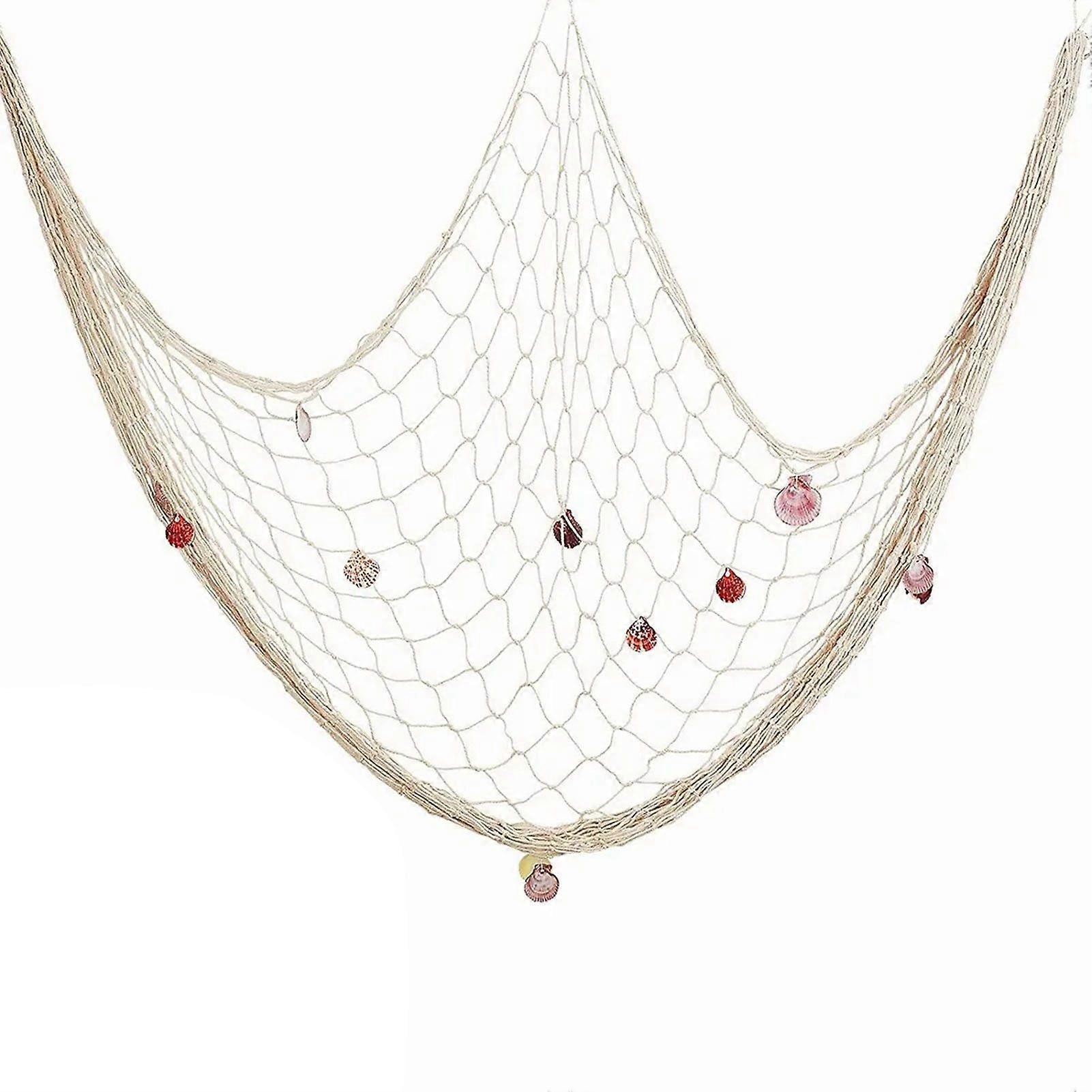 Nautical Decorative Fishing Net Cotton Hand Weaving Mediterranean Style Fishing Net for Party Home Photography Props
