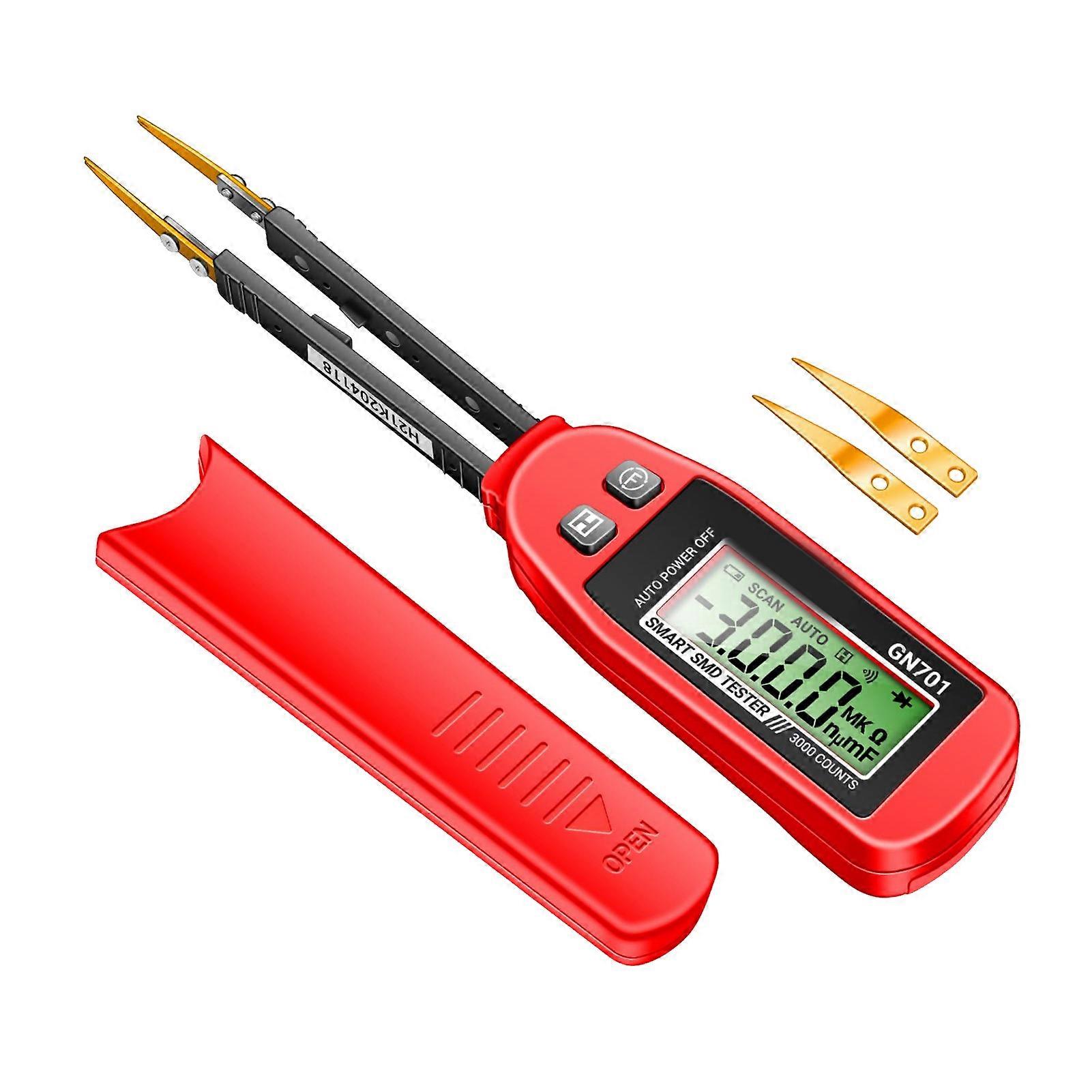 GN701 SMD Capacitor Tester 3000 Counts LCD Display Digital Resistance Capacitance Diode Test Tweezers
