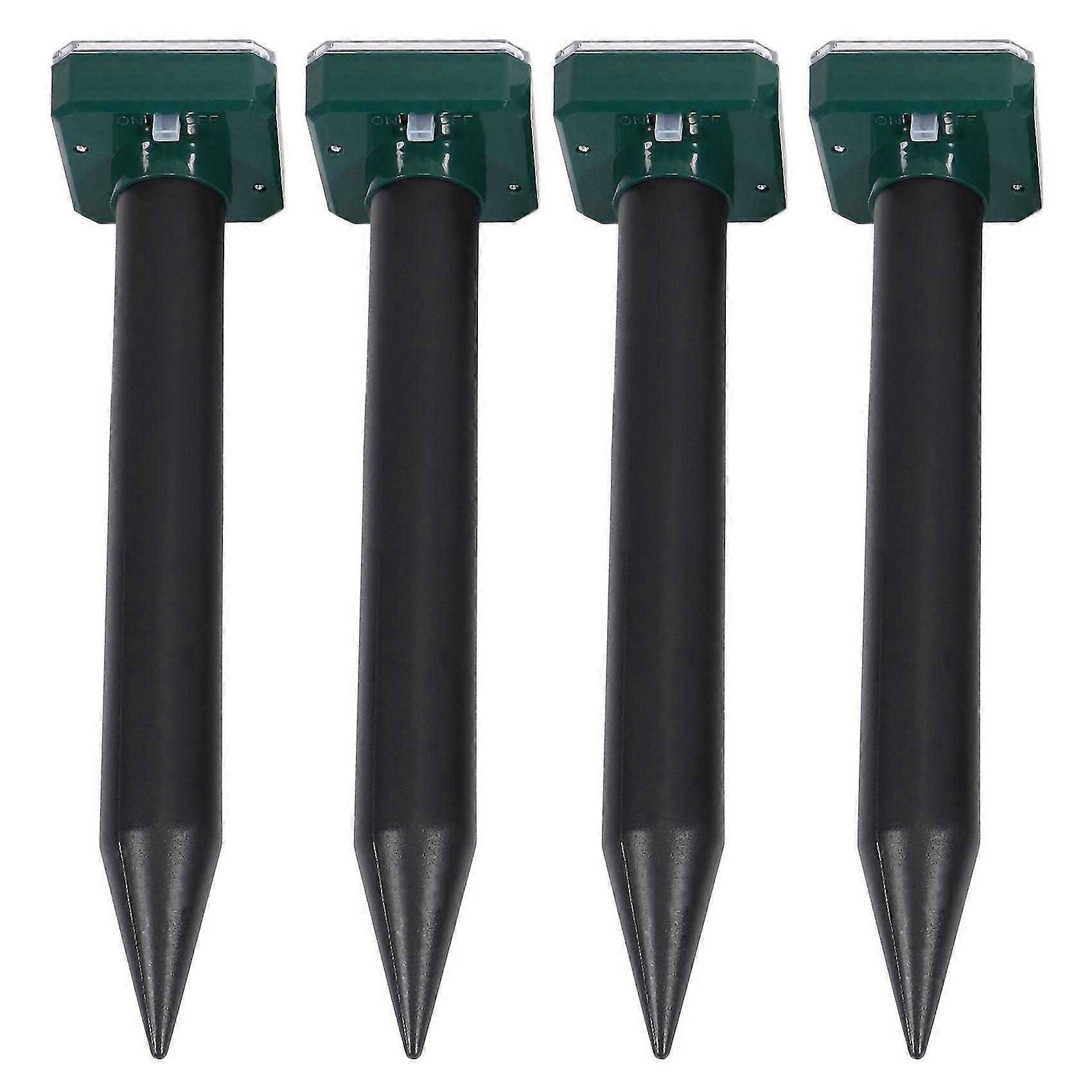 Mole Repellent, 4 Pack Ultrasonic Animal Repellent Solar Powered Gopher And Vole Humane Rodent Repe