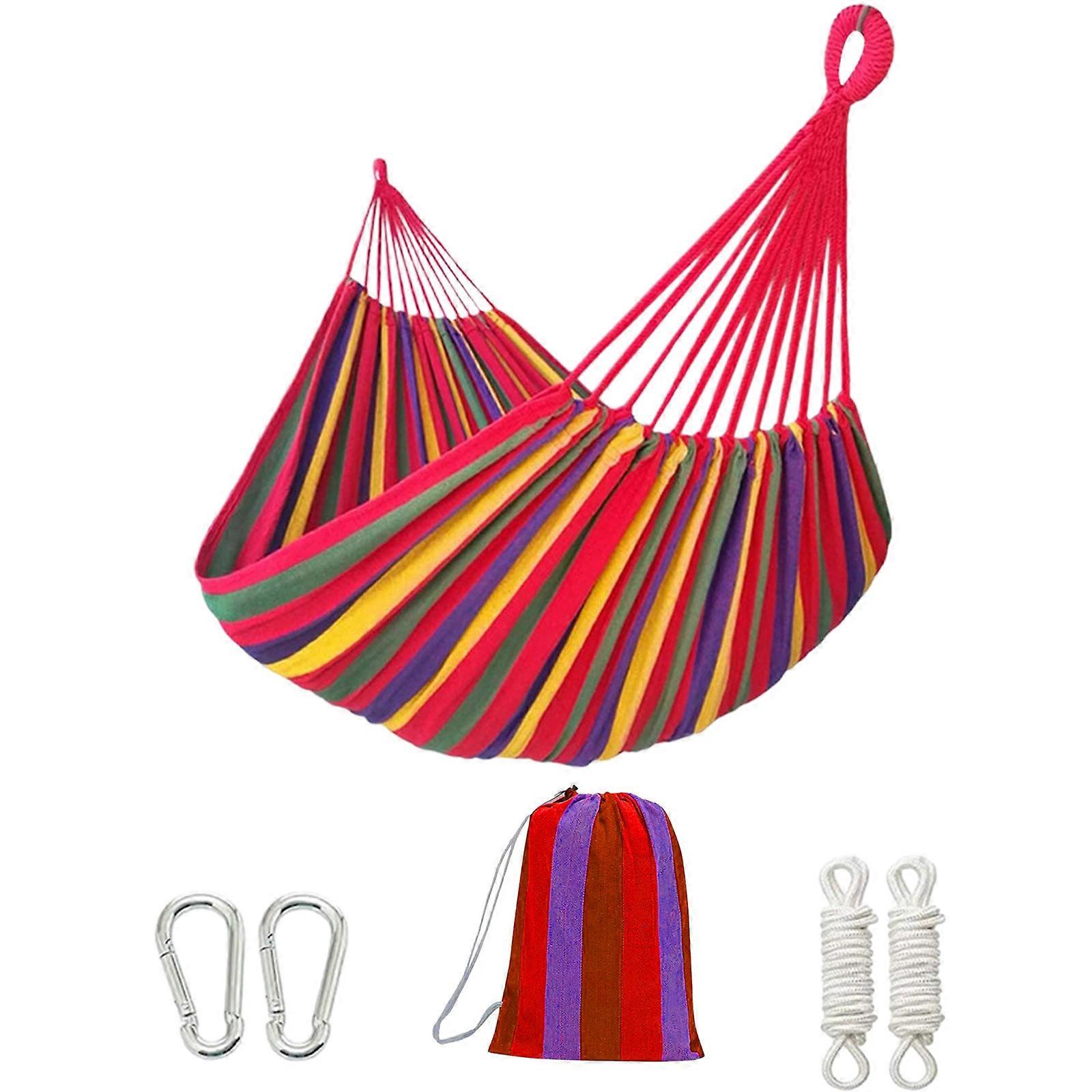 Garden Hammocks Comfortable Fabric Hammocks With Tree Straps For Hanging Sturdy Hammocks Up To 660lbs Portable With Travel Bag For Camping Outdoor