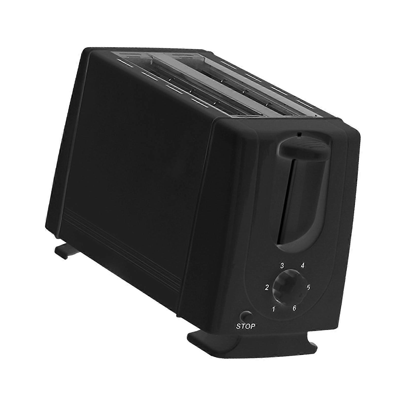 Electric Toaster EU Adapter Compact Sandwich Maker for Snacks Cooking Baking Black