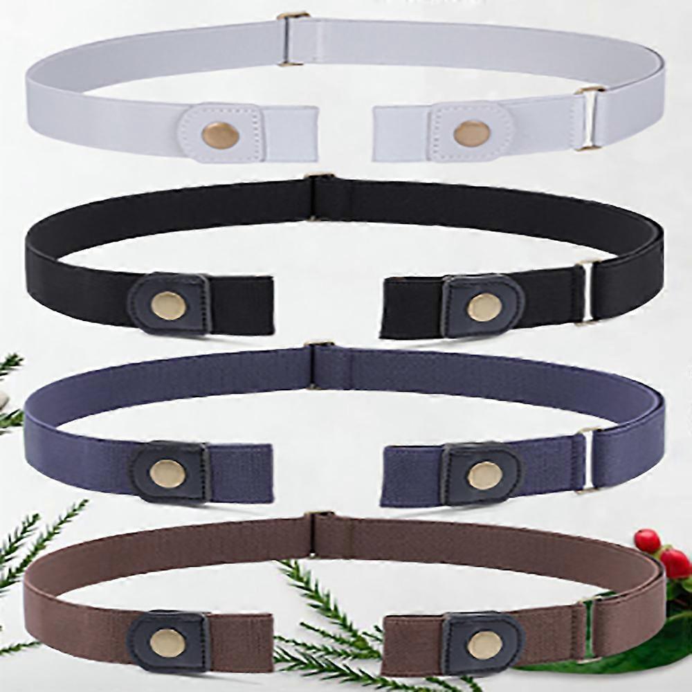 3 Pack / 4 Pack No Buckle Invisible Stretch Belt Buckle-Free Elastic Belt compatible with Women and Men-259