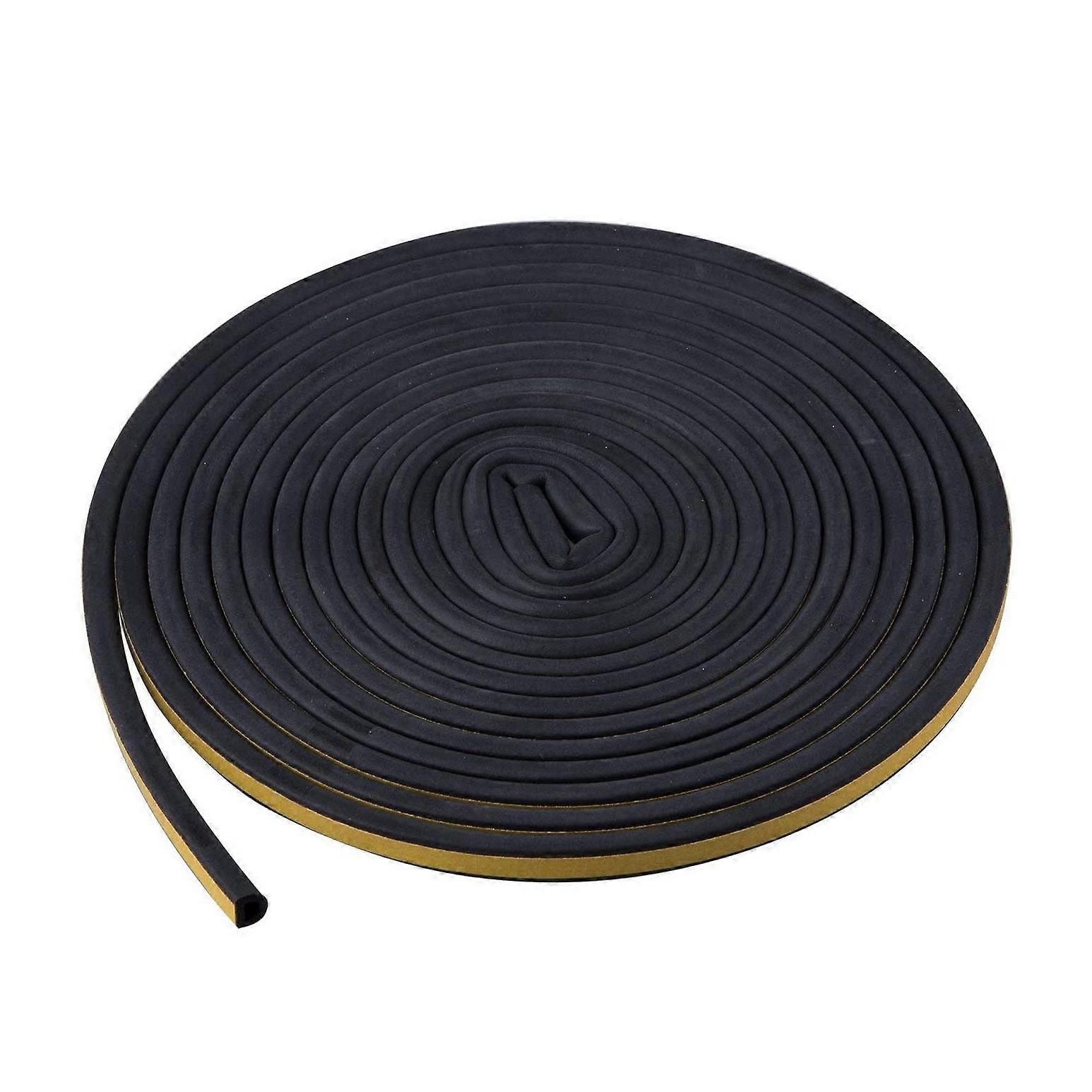 Selvklebende tetningslist dørisolasjonslist 5M svart D-formet bildørpakning limlist for å gjøre