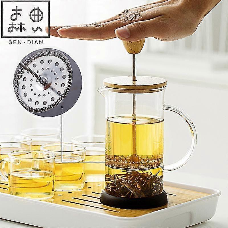 press high temperature resistant glass teapot filter large portable