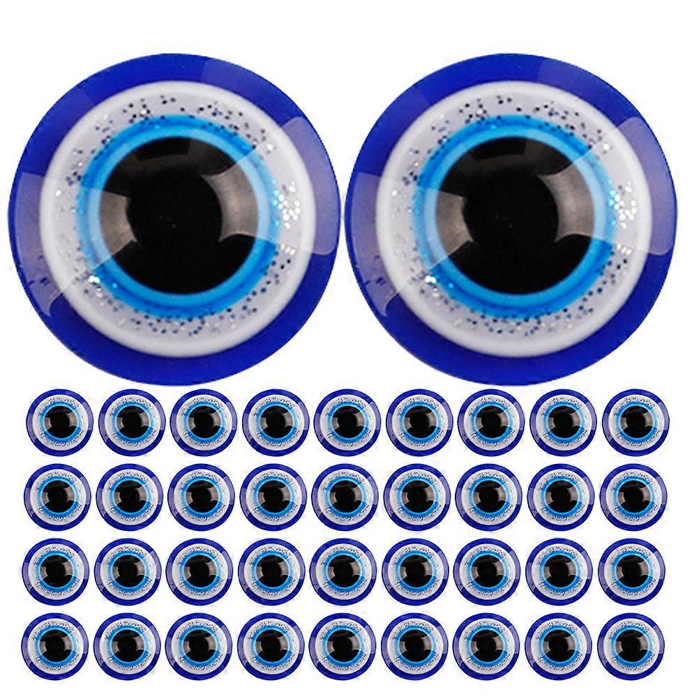 100pcs Flat Back Resin Evil Eye Tiles Half Round Eye Patch DIY Scrapbooking Crafts Patches