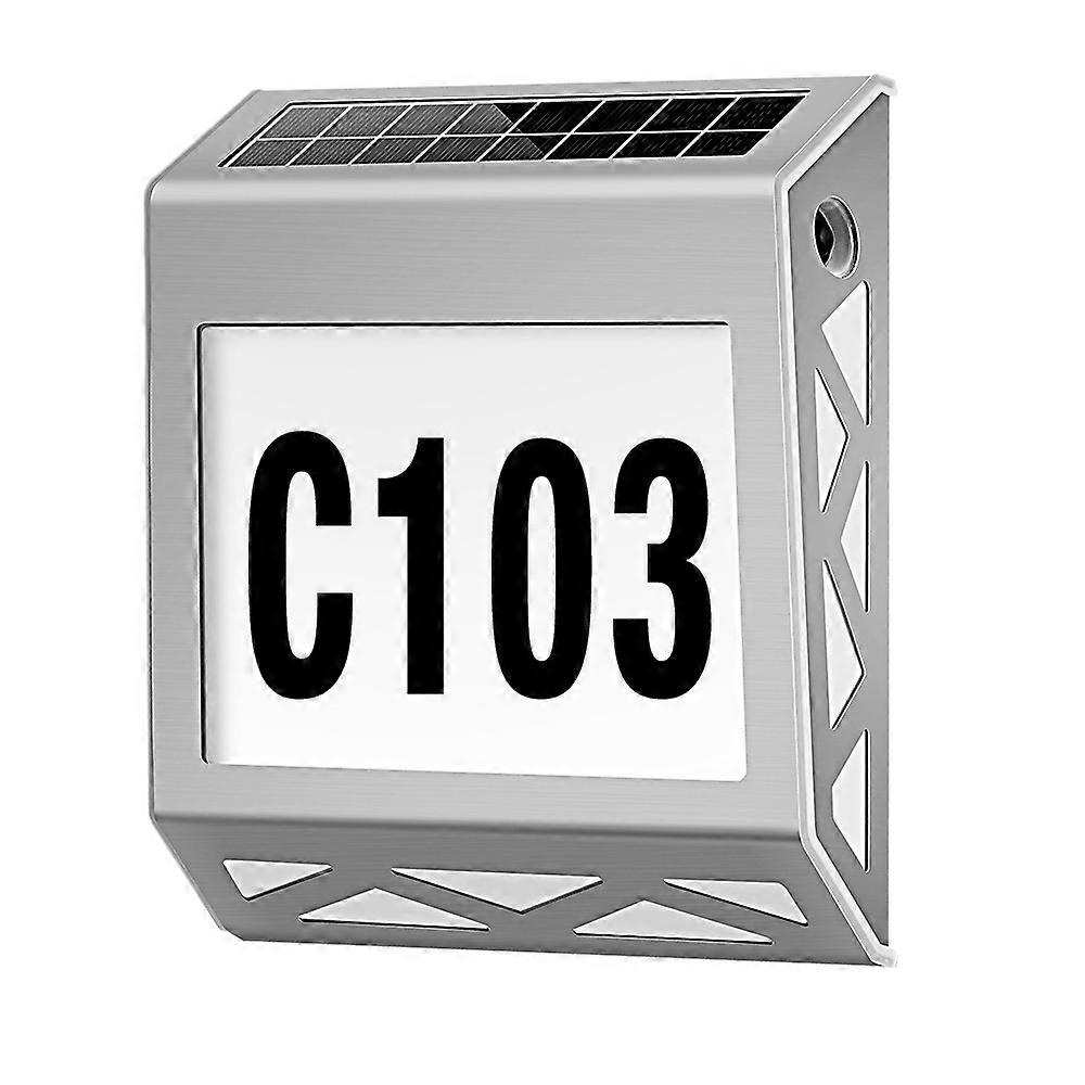 House Number Address Light, Solar Wall Mounted Address Plaque LED Light Illuminated House Number