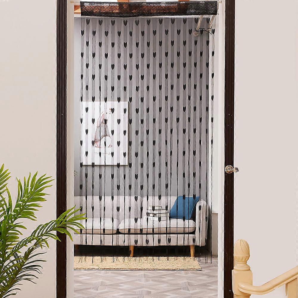 50x200cm Heart String Curtain Window Door Divider Sheer Curtain Valance