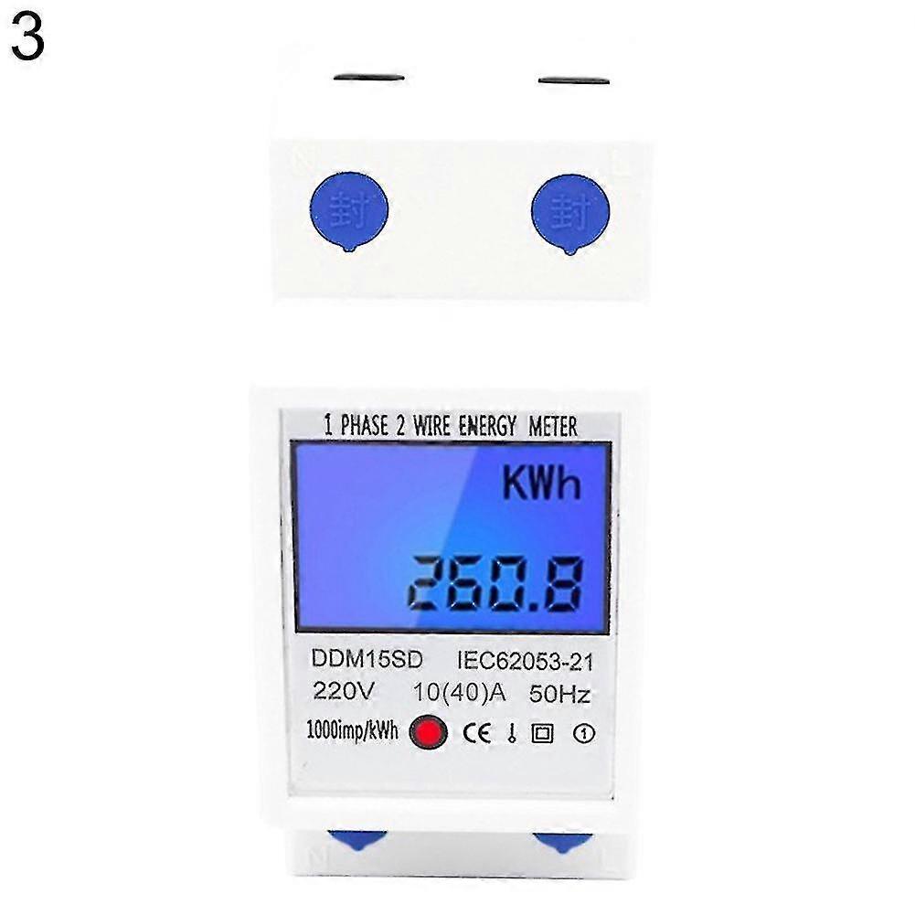 Ddm15sd 5-80a Single Phase Backlight Lcd Screen Electronic Energy Power Meter(color:3)