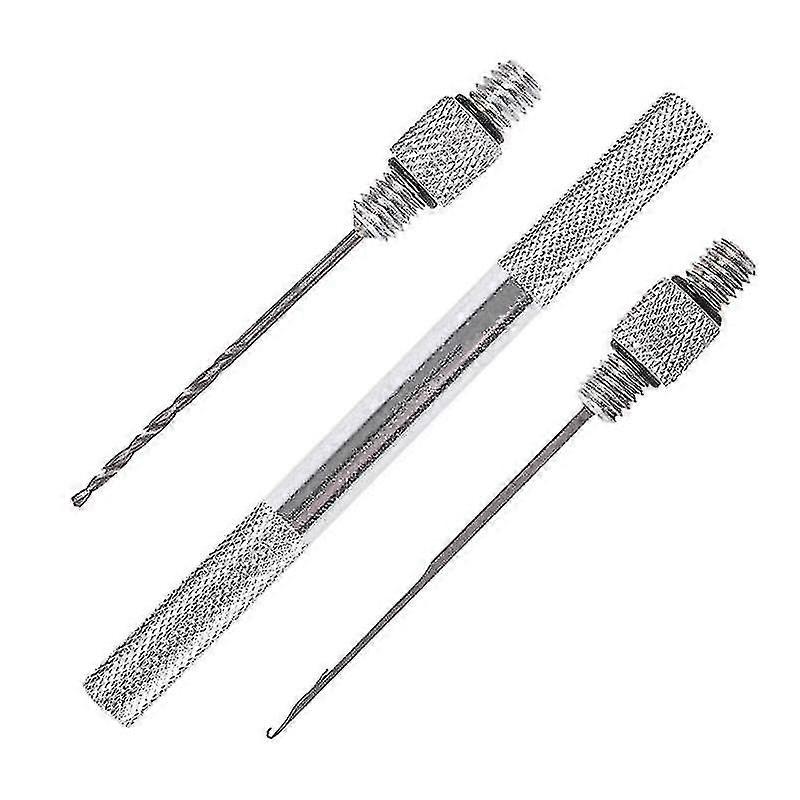 3 In 1 Set Carp Fishing Rigging Bait Needle Tool Fish Drill Tackle Bait Boilie Drill Stringer Needle Non Slip Aluminum Alloy Starlight