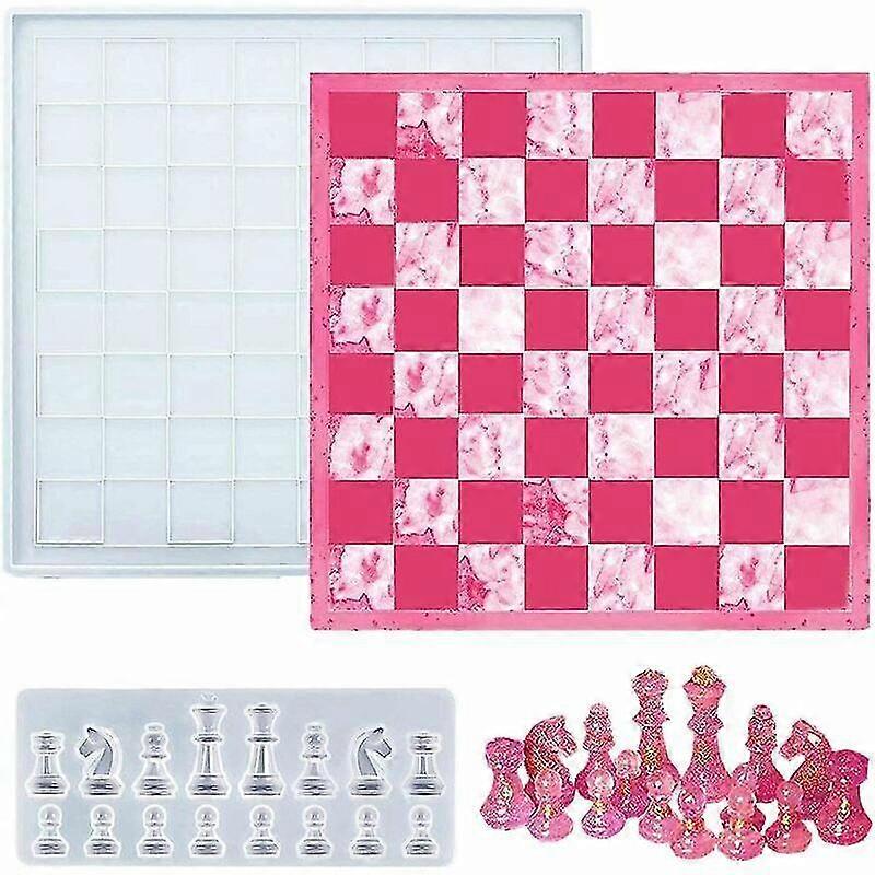 Checkerboard Resin Mold Set, Diy Resin Molds, 3d Epoxy Checkerboard Molds