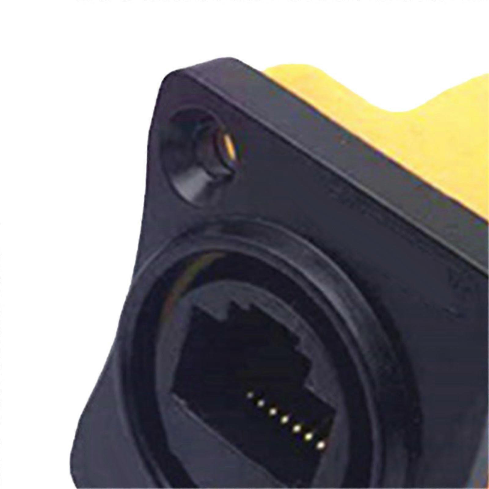 Panel Mount Connector 90 Degree Waterproof Industrial Network Pass Through Socket for Security Monitoring Black