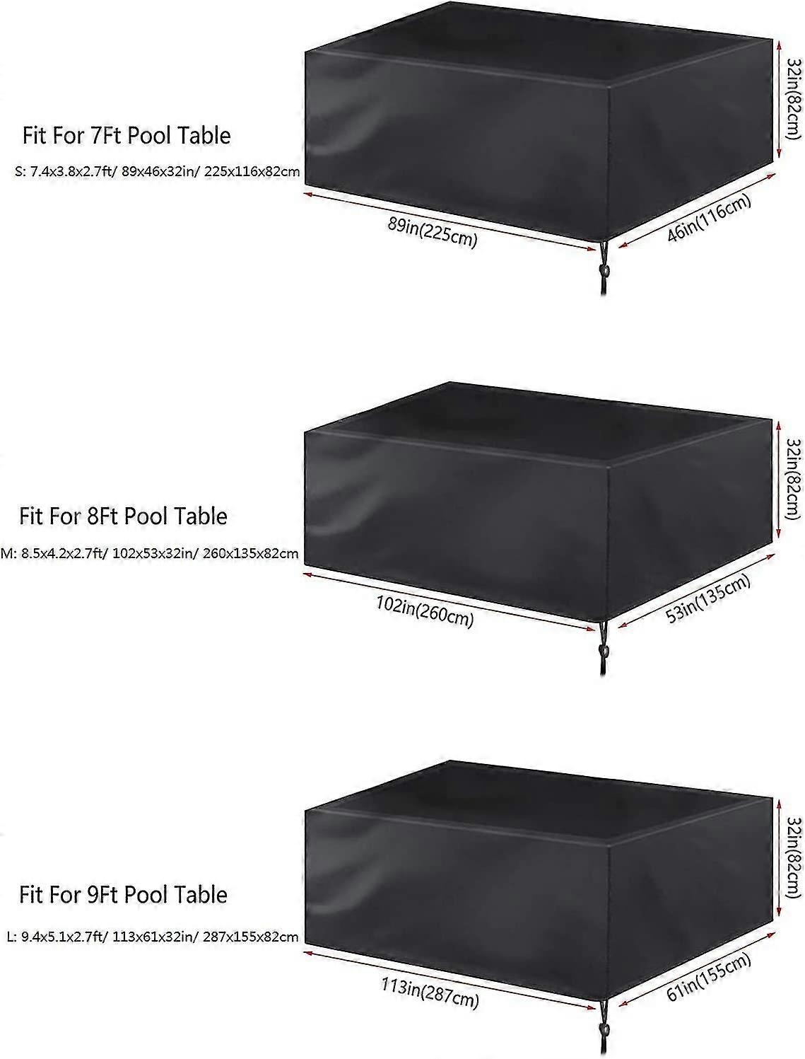 Pool Table Cover With Drawstring Suitable For Snooker Table 225*116*82cm